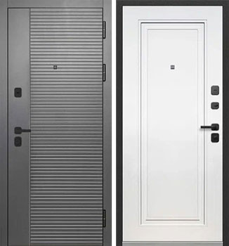 Входная металлическая дверь Тайга 9 см 2 МДФ Эмалит белый